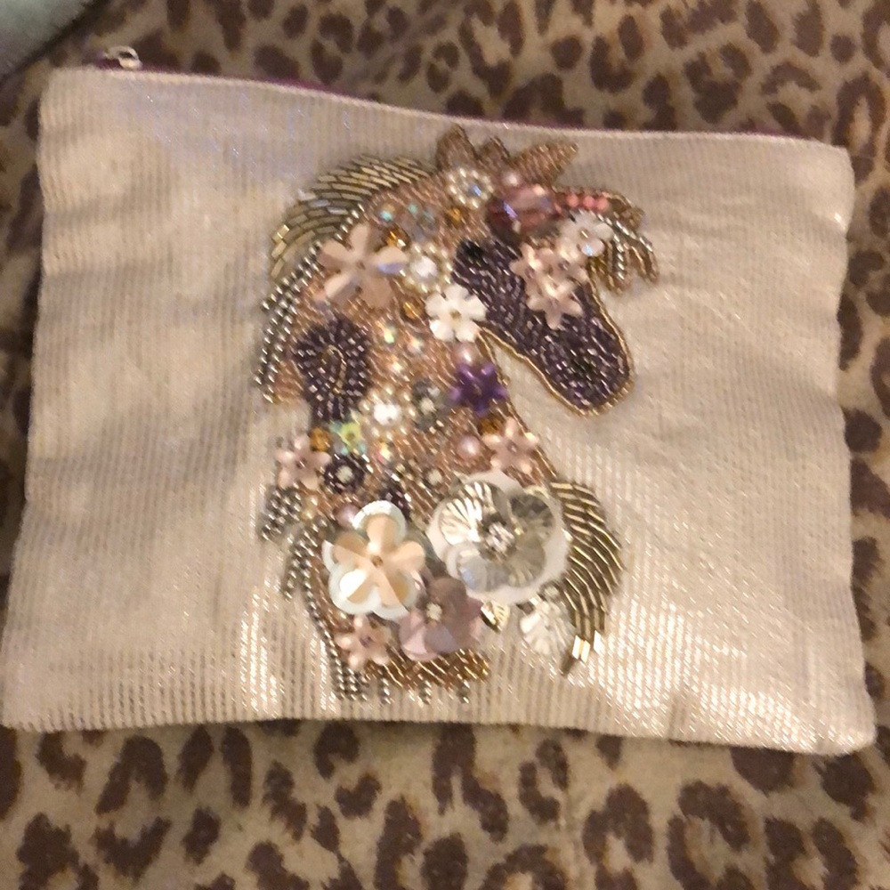 Cupcakes 🧁 & Cartwheels Unicorn 🦄 Jeweled Pouch